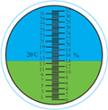 picture of refractometer reading 